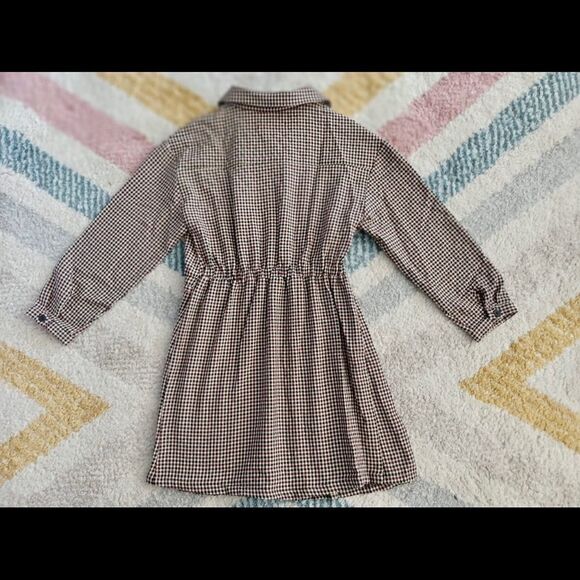 ZARA Kids | Brown | PLAID BOX SHIRT DRESS - Picture 7 of 11